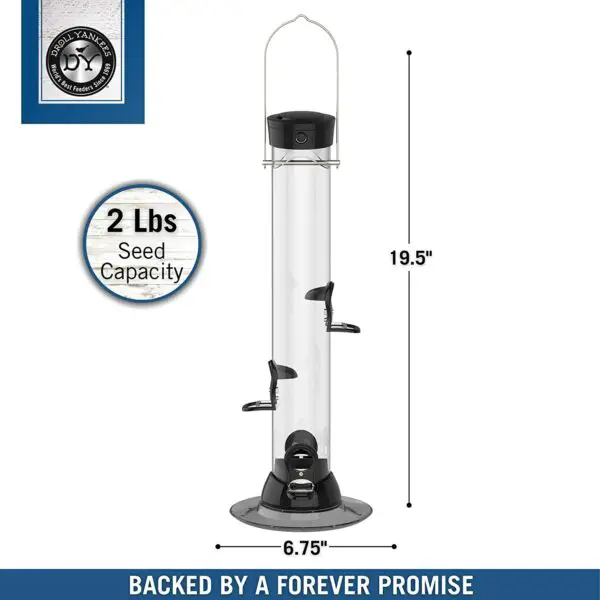 Droll Yankees Onyx Clever Clean And Fill Mixed Seed Bird Feeder (mangeoire pour oiseaux à graines mélangées)