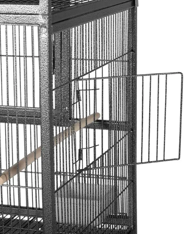 Prevue Pet Products F070 Cage d'élevage divisée de luxe Hampton avec support, Black Hammertone, 1/2 po.