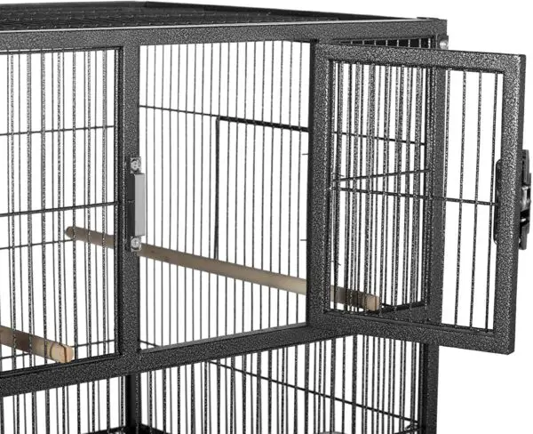 Prevue Pet Products F070 Cage d'élevage divisée de luxe Hampton avec support, Black Hammertone, 1/2 po.