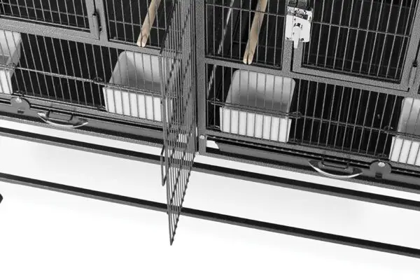 Prevue Pet Products F070 Hampton Deluxe Divided Breeder Cage with Stand,Black Hammertone,1/2"